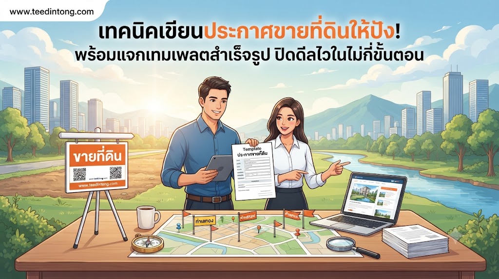 เทคนิคเขียนประกาศขายที่ดินให้ปัง! พร้อมแจกเทมเพลตสำเร็จรูป ปิดดีลไวในไม่กี่ขั้นตอน