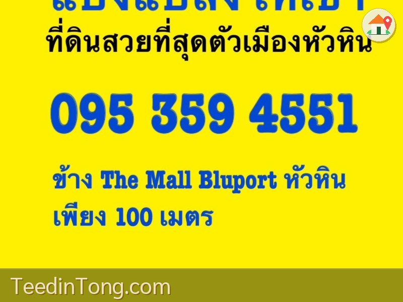 แบ่งให้เช่าที่ดินหัวหิน 10ไร่ แปลงสวยที่สุดในหัวหิน ณ.ตอนนี้ อยู่ใจกลางเมืองหัวหิน ติดถนนใหญ่ 📌ห่างจาก ห้าง The Mall Blue port หัวหิน 100เมตร