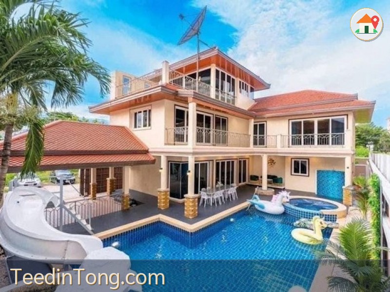 บ้านเดี่ยวสุดหรู ทำเลดีเยี่ยม ติดชายหาดจอมเทียน พัทยา บางละมุง ชลบุรี FP-H02412