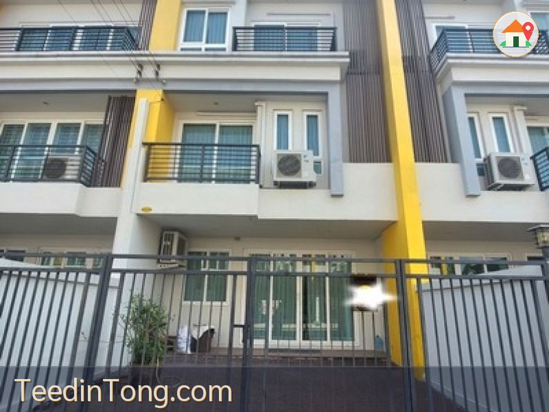 ให้เช่า ทาวน์โฮม3ชั้น 27ตรว.อยู่ถนน ลาดกระบัง ใกล้ สนามบินสุวรรณภูมิเพียง1กิโล