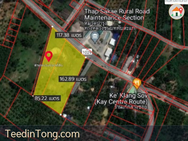 ขายที่ดิน 10-1-81 ไร่ ติดถนนหมายเลข 1029  อำเภอทับสะแก จังหวัดประจวบคีรีขันธ์