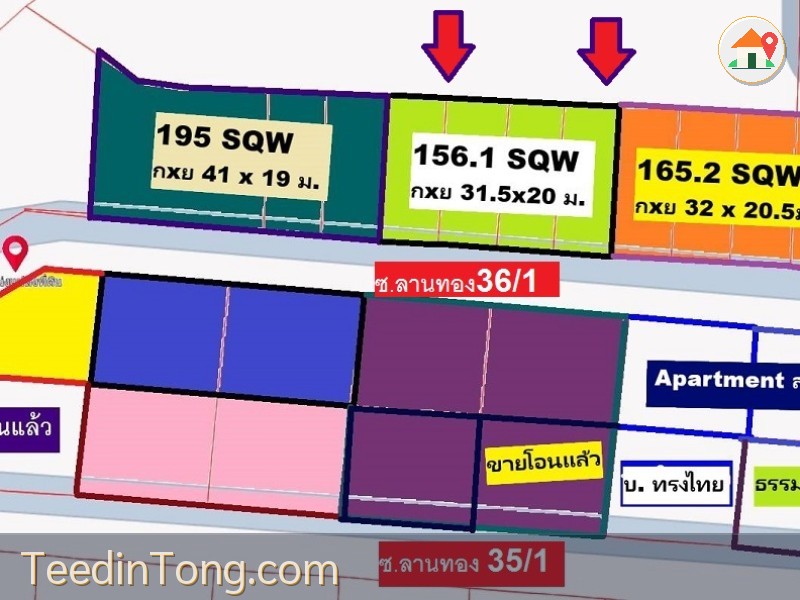 ขายที่ดินจัดสรร 156.1 ตารางวา SQWแปลงกลางซอยสวยหน้ากว้าง 31.5 เมตรลึก 20 เมตร สวยสร้างบ้านใหญ่ ทำแปลงใหญ่ให้พิจารณา สวยมากๆ หมู่บ้านลานทอง ปากเกร็ด