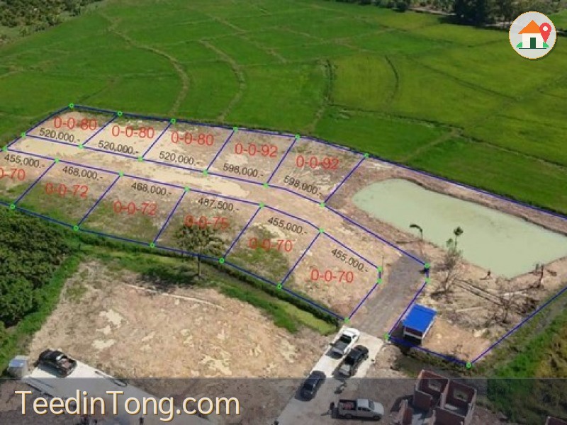 ขายที่ดินเปล่าแบ่งแปลง 70-92ตรว. เริ่ม 455,000บ. ฟรีโอน ถมดินแล้ว น้ำประปา ไฟฟ้า ถนนคอนกรีต ใกล้บ้านถวาย ต.ขุนคง อ.หางดง เชียงใหม่