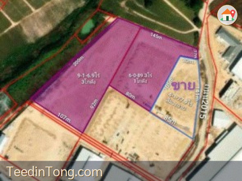 ขายที่ดินผังม่วงปลวกแดงระยอง ที่ดินอุตสาหกรรมทำเลดีปลวกแดง  4-1-77 ไร่ ผังม่วงลาย