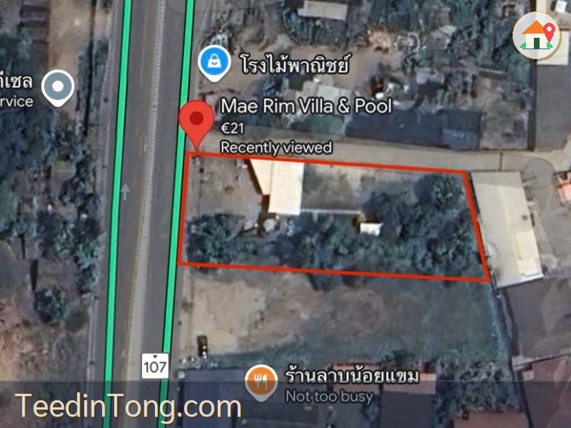 ขายที่ดินพร้อมสิ่งปลูกสร้าง อ.แม่ริม จ.เชียงใหม่ เนื้อที่ 3 งาน 49 ตรว