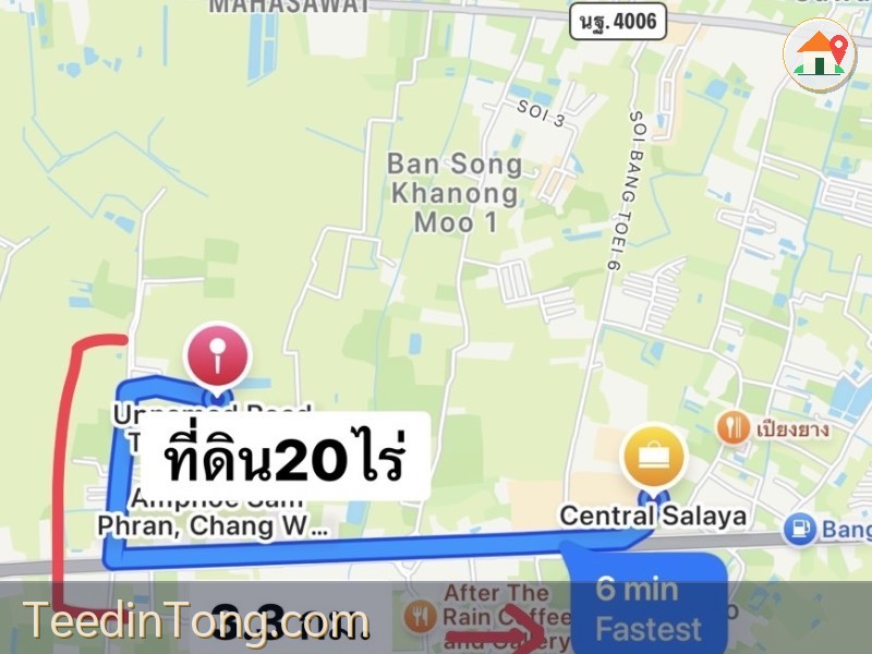 ขายที่ดินผืนใหญ่ 20 ไร่ ทำเลศักยภาพ ต.ทรงคนอง อ.สามพราน ใกล้เซ็นทรัล ศาลายา