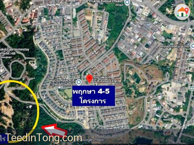 ขายที่ดินทำเลทอง 21.5 ไร่ ในภูเก็ต กะทู้ ป่าตอง Prime Land for Sale 21.5 Rai in Phuket Kathu District,Patong ที่ติดหมู่บ้าน ม. The PLAM พฤกษา ชุมชนใหญ่ หาไม่ได้