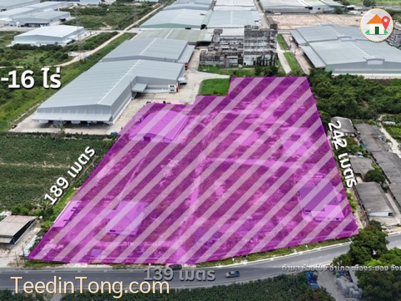 ที่ดินผังสีม่วง ใจกลางห้วยโป่ง ระยอง พร้อมโรงงานครบจบแบบ Turnkey!